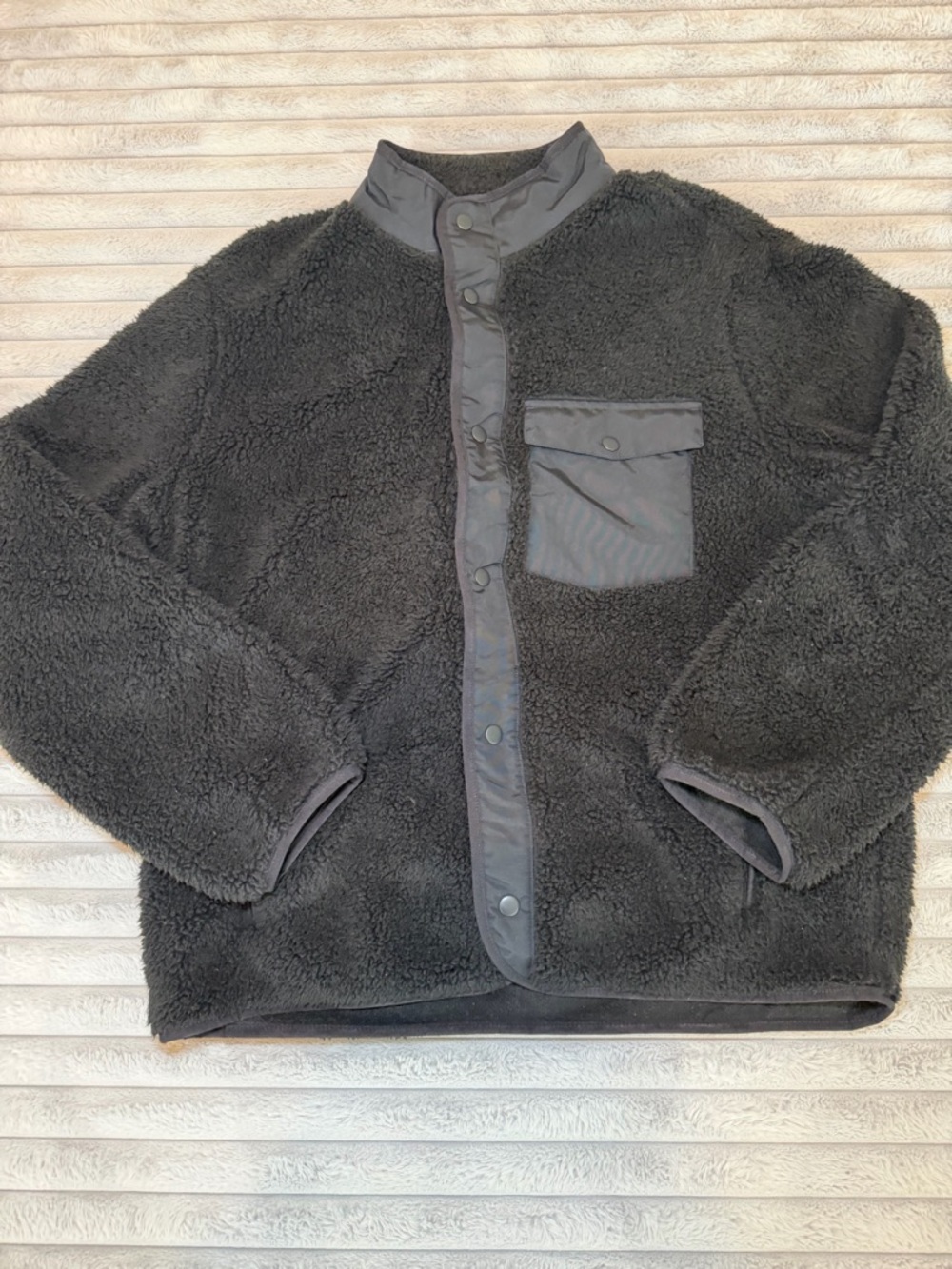 Men's Goodfellow & Co. Black Sherpa Fleece Snap-Front Jacket